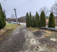 Út és fák a családi ház mellett a Fő utcán, Piskorócon.