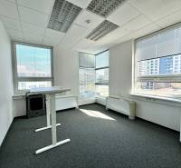 Iroda szőnyeggel, állítható asztallal és nagy ablakokkal, Pozsony - Ružinov, Prievozská.