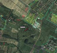 Légi felvétel a Hozelec község körüli mezőgazdasági és erdőterületekről.