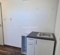 Iroda légkondicionálóval, mosdóval és fa dekorációjú padlóval.