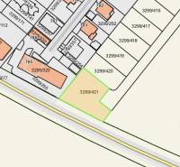 Királyrév kereskedelmi ingatlan kataszteri térképe - kiemelt telek a 3299/421-es számmal.