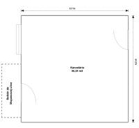 Iroda alaprajza 35,34 m²-es erkéllyel a Moyzesova utcára, Óváros városrész, Kassa.