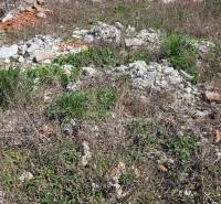 Építési telek Tessedikóban, a Tessedik utcában, gondozatlan növényzettel és építési hulladékkal.