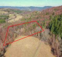 Kilátás az erdős területekre Lysá pod Makytou-ban, piros téglalappal határolva.