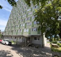Zöldövezet és panelház Pozsony-Petržalkán, alkalmas garzonlakásban való lakhatásra.