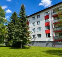 Lakóépület fákkal körülvéve a Za Nožiarňou utcában, Slovenská Ľupča városában.