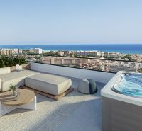 Rekreációs apartman Canet d'En Berenguerben terasszal, jacuzzival és panorámás kilátással a városra.