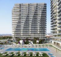 Rekreációs apartman Canet d'En Berenguerben kerttel és medencével a lakótornyok közelében.