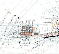 A Partizánska úti lakóterület térképe Besztercebányán az infrastruktúra terveivel.