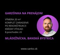 Garzonlakás bérbeadása a Mládežnícka utcában, Besztercebányán, minden részlettel.