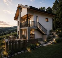 Családi ház Hriňovában, a Pivnička 430 alatt, terasszal és kivilágított kerttel körülvéve.