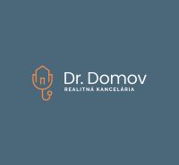 Dr. Domov ingatlaniroda logója hitelesített tagsággal, stílusos dizájn.