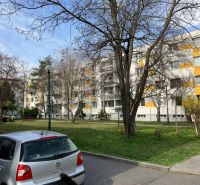 Autók parkolnak az erkélyes lakóház előtt Pozsony-Ružinovban, az Ókertekben.