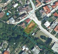 A Szent Flórián tér telkeinek térképe Krakkóban a családi házak elhelyezkedését mutatja.