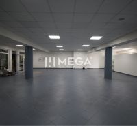 Tágas üzlethelyiségek kék csempével és oszlopokkal különféle felhasználási lehetőségeket kínálnak.