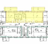 Lakások alaprajza, a komplexumban kiemelve a 2 szobás lakások.