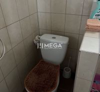 Fürdőszoba családi házban WC-vel, padlólap és fali csempe.