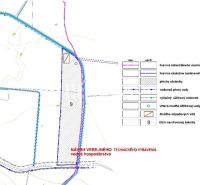 A Resica területén található vízgazdálkodási létesítmények műszaki felszerelésének terve, amely különleges ingatlanokat ábrázol.