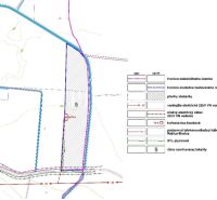 Kataszteri térkép hálózati infrastruktúrával és jelmagyarázattal Resicában, különleges ingatlanok építési területei.