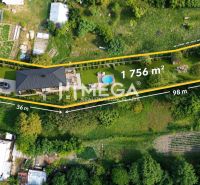 Légi felvétel a telkekről - lakóingatlan Turcovce-ben, 1756 m²-es területtel és medencével.