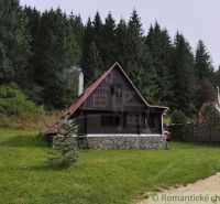 Házikó Rajecká Lesnában az erdők közepén, zöld füves területtel körülvéve.
