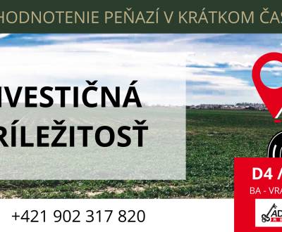 Eladó Mezőgazdasági és erdei telkek, Ráztočná, Bratislava - Vrakuňa, S