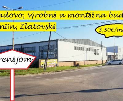 Kiadó Raktárak és ipari épületek, Zlatovská, Trenčín, Szlovákia