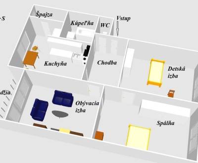 Eladó 3 szobás lakás, 3 szobás lakás, Sabinov, Szlovákia