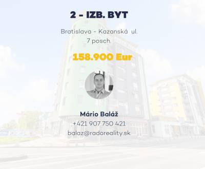 Eladó 2 szobás lakás, 2 szobás lakás, Kazanská, Bratislava - Podunajsk