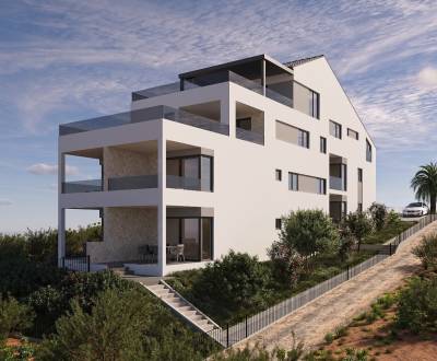 Új épület PAG/MANDRE - Az Ön új apartmanja a szlovák tenger mellett, tengerre né, Mandre