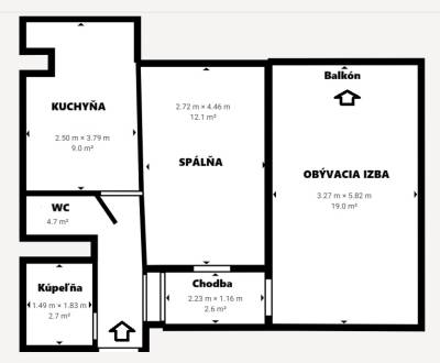 Eladó 2 szobás lakás, 2 szobás lakás, Pred poľom, Trenčín, Szlovákia