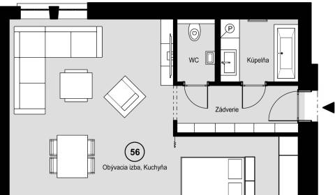 1 szobás lakás, Vrbovská cesta, eladó, Piešťany, Szlovákia