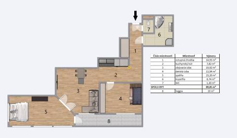 3 szobás lakás, Majerníkova, eladó, Bratislava - Karlova Ves, Szlováki