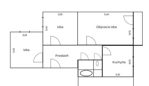 3 szobás lakás, Hollého, eladó, Michalovce, Szlovákia