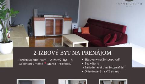 Kiadó 2 szobás lakás, 2 szobás lakás, Martin, Szlovákia