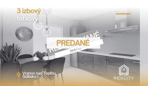 Eladó 3 szobás lakás, 3 szobás lakás, Sidlisko I., Vranov nad Topľou, 