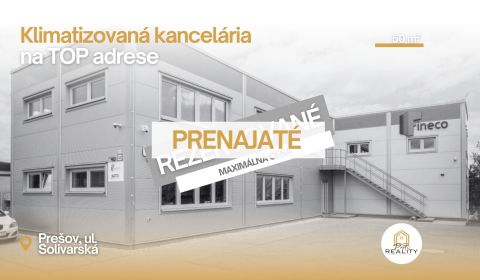 Kiadó Irodahelység, Irodahelység, Solivarská, Prešov, Szlovákia