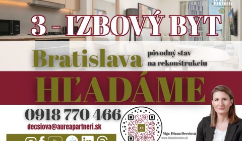 Vásárlás 3 szobás lakás, 3 szobás lakás, Bratislava - Ružinov, Szlovák