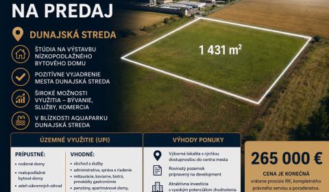 Eladó Építési telek, Építési telek, Gabčíkovská cesta, Dunajská Streda