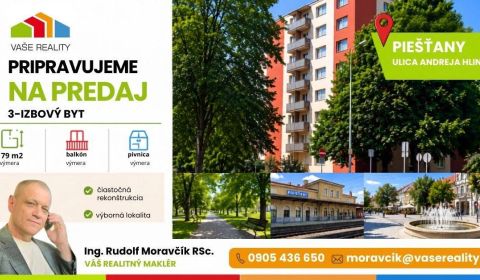 Eladó 3 szobás lakás, 3 szobás lakás, Andreja Hlinku, Piešťany, Szlová