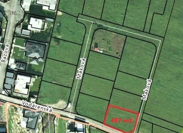 Építési telkek eladók a Vodárenská utcában, Ľubotice, terület 497 m².