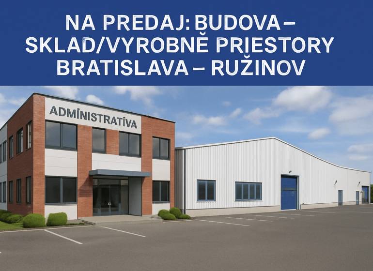 Épület eladó Pozsonyban - Ružinovban: adminisztratív rész és raktárhelyiségek.