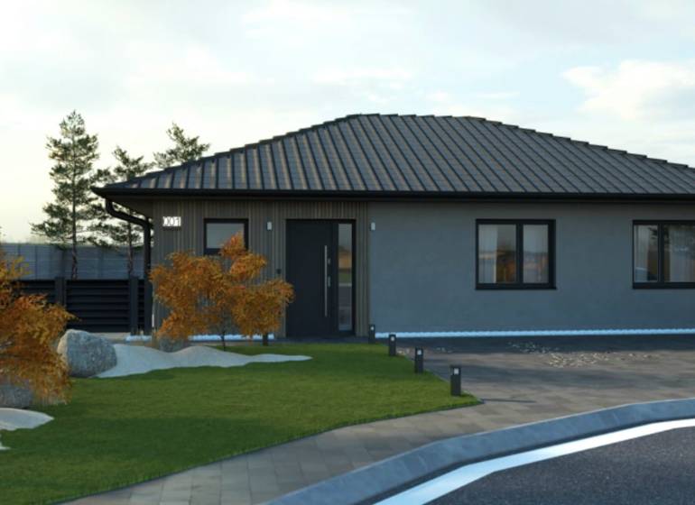 Családi ház Moravany nad Váhom-ban elegáns tetővel, kerttel és felhajtóval.