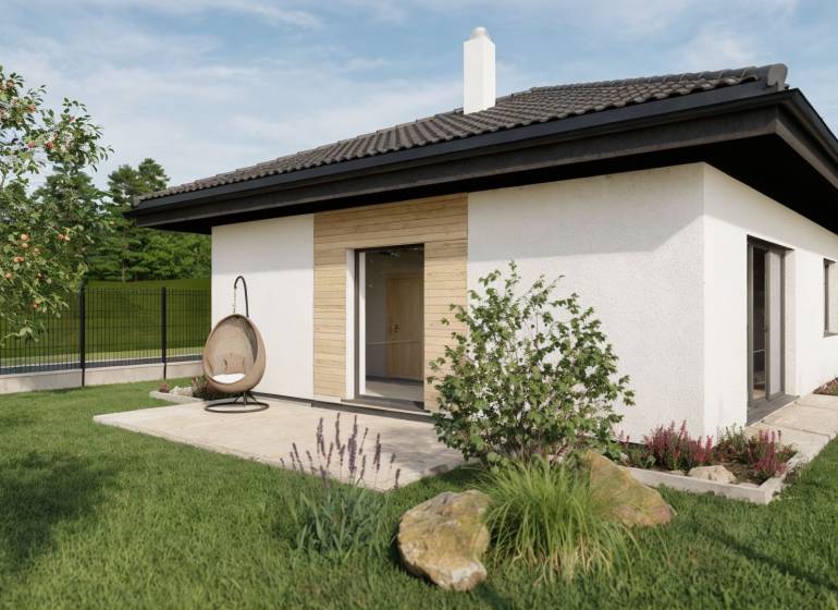 Családi ház a Kostolná utcában, Drahóc községben, terasszal és zöldellő kerttel.