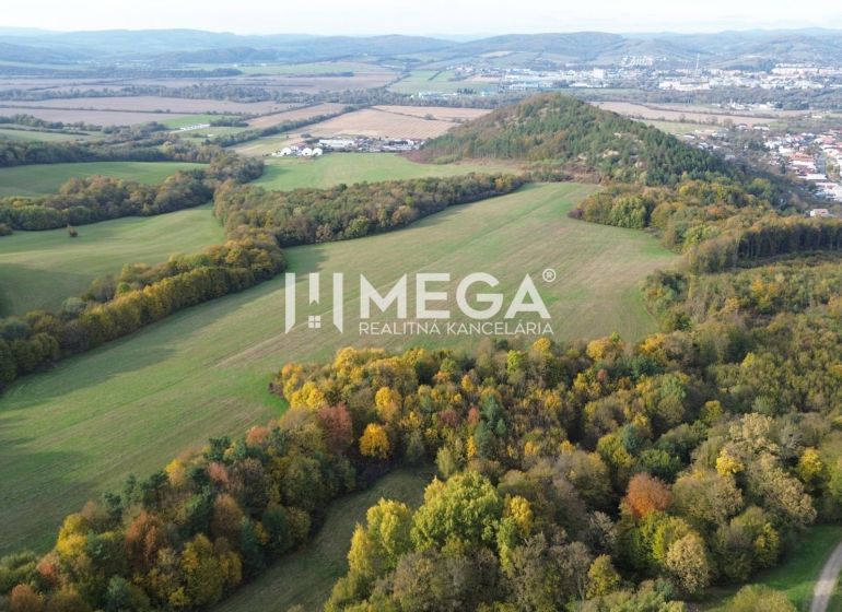 Légi felvétel különleges ingatlanokról erdőkkel és mezőkkel Jasenovban.