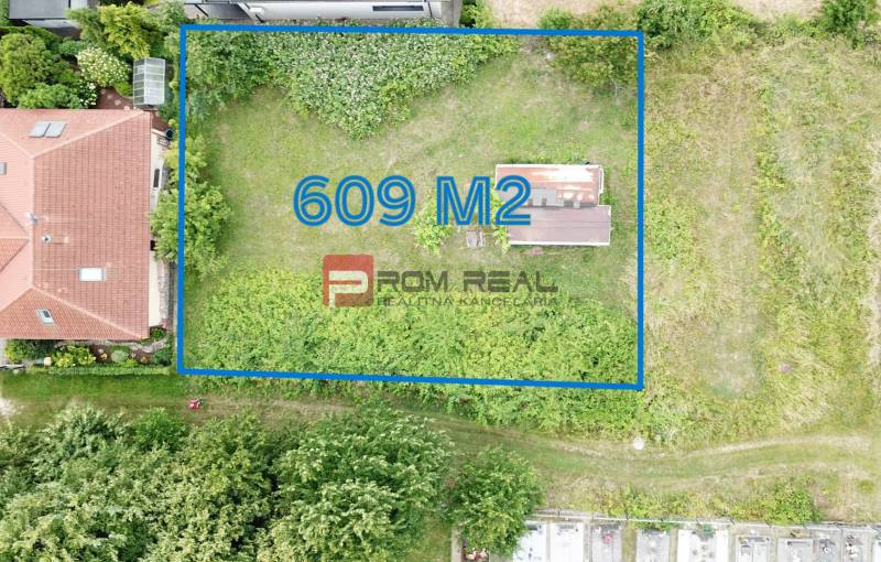 Légi felvétel a lakótelekről Mariankán, Na Tálkoch, területe 609 m².