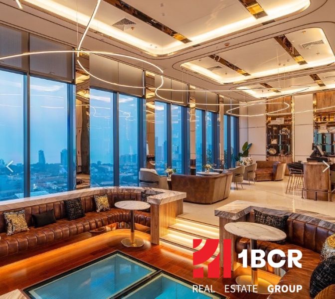 Luxusos belső tér panorámás kilátással rendelkező lakások építéséhez.