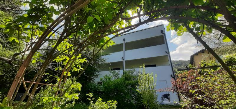 Egy villa Hainburg an der Donau-ban, zölddel és fákkal körülvéve.