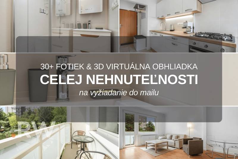 Konyha és fürdőszoba egy kétszobás lakásban, üvegezett erkéllyel és kilátással a környékre.