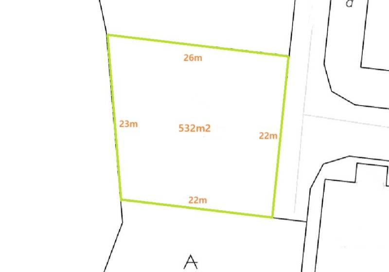 532 m²-es telekterv Moravany nad Váhom nyugati részén, lakhatásra szánt.